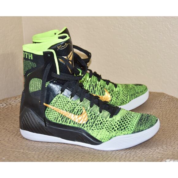 Nike Kobe 9 Elite Victory Green Black/Volt Anthractive Mens Size 10.5